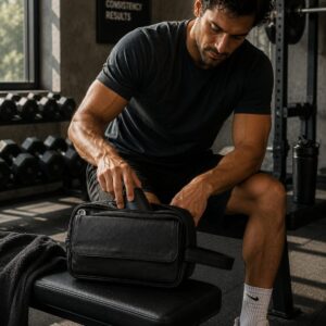 leather toiletries bag