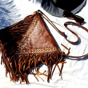 leather tassel crossbody bag