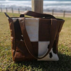 custom leather nguni hide bag