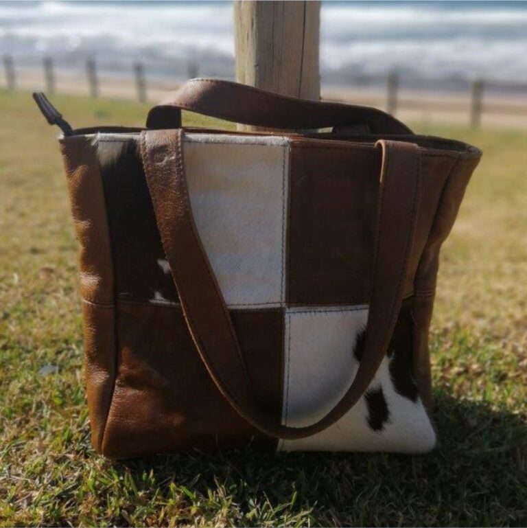 custom leather nguni hide bag